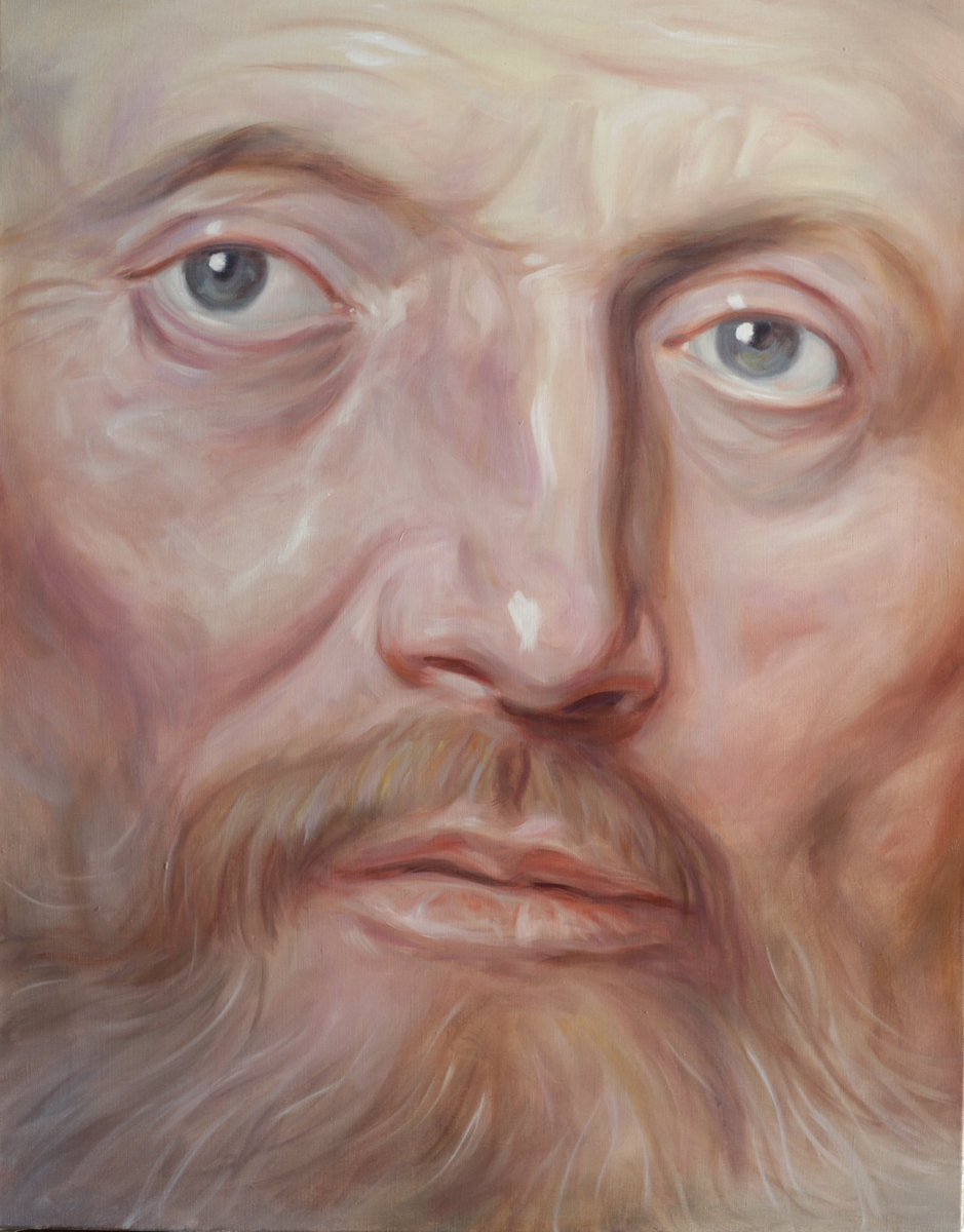 ” Closer ”, 2025, oil on canvas, 90 x 70 cm. #art #oilpainting #face #closer #figurativeart #dutchmasters #ArtistOnTwitter #ArtistOnX #contemporaryart #painters #thelook #kajstenvall