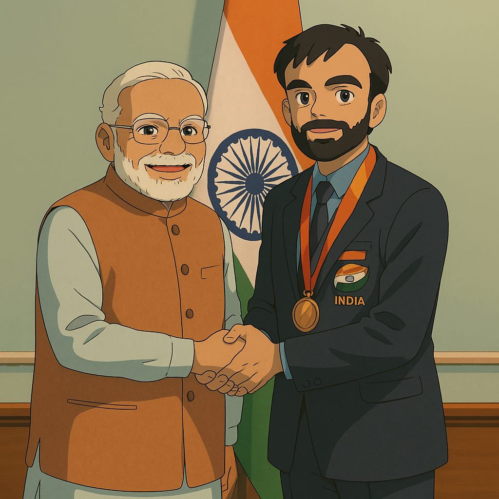 माo प्रधानमंत्री आदरणीय श्री Narendra Modi जी के साथ अपना #Ghibli_Trend चित्र साझा कर रहा हूँ

#ghibli #GhibliArt #NarendraModi <a href="/narendramodi/">Narendra Modi</a>