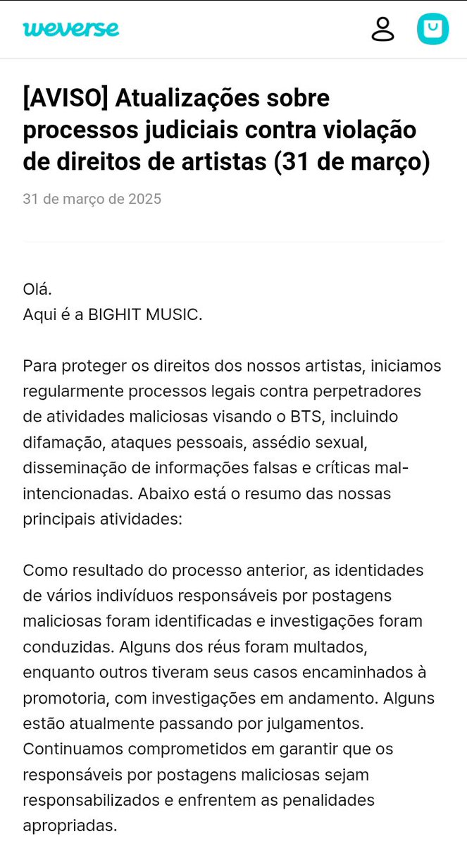 ver isso aqui é o significado de entrar no paraíso. finalmente a hybe vai  começar a tomar medidas legais contra todas as ações maliciosos e  difamatórias que tentarem fazer contra o bts, image size:663x1200