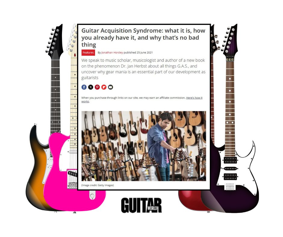 Is there such a thing as a musician having too many guitars? 🎸🤔
Learn about the fascinating phenomenon, Gear Acquisition Syndrome, this research also featured in <a href="/GuitarWorld/">Guitar World</a> .
Read for free zurl.co/ZVeLK  
#UniversityPress #OpenAccess #FreeBook #Music #Research