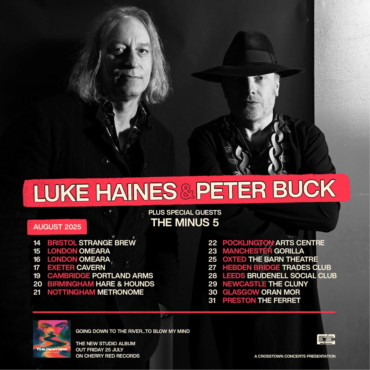 Singer-songwriter Luke Haines and Peter Buck of <a href="/rem/">THAT @REM SHOW</a> are back with a 15 date UK tour this August! Tickets on sale Friday at 10am. Link in bio for access ⭒
