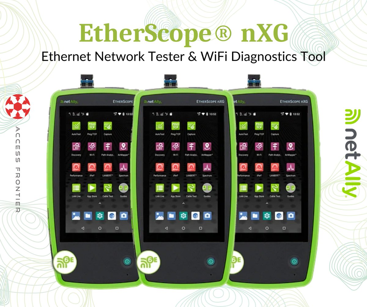 AccessFrontier's tweet image. Taking on the complexity of ever-changing access networks, EtherScope nXG is a powerful network tester &amp;amp; WiFi diagnostics tool that helps engineers and technicians to quickly deploy, maintain, monitor, analyze &amp;amp;and secure WiFi, Bluetooth/BLE &amp;amp; Ethernet access networks
#EtherScope