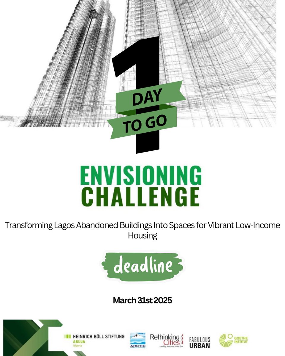 Final Countdown! Just 1 Day to Go! ⏳

Tomorrow is the deadline for the Envisioning Challenge! 

This is your last chance to submit your proposal and be part of the change!

Deadline: March 31st
ng.boell.org/en/2025/02/14/…

#EnvisioningChallenge #1DayLeft
