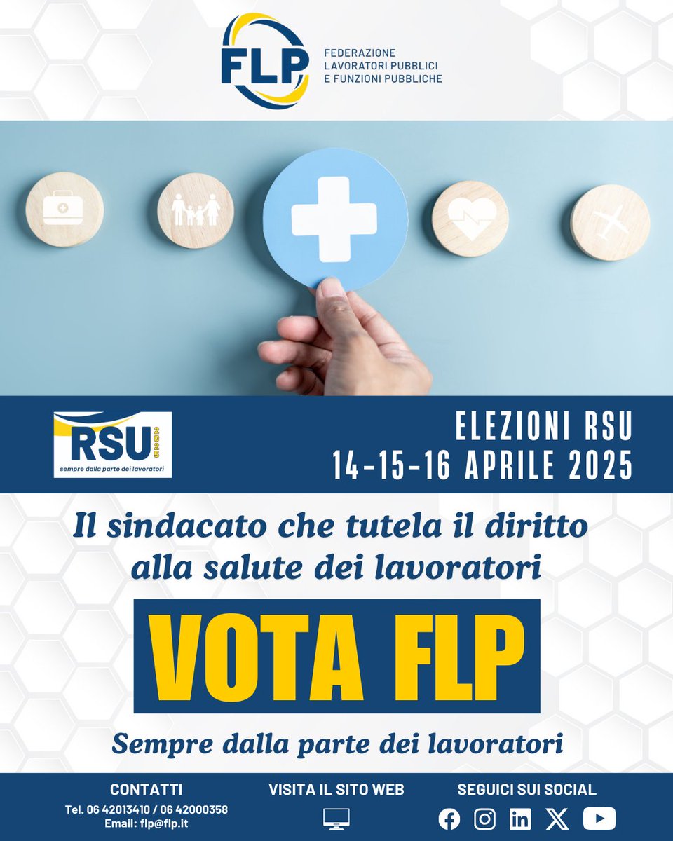 💙 La FLP ha lottato per garantire il diritto alla salute dei lavoratori pubblici, opponendosi alle leggi che negavano il trattamento di malattia.
🏥 Con FLP, la salute è un diritto non negoziabile.
👉🏼 Scopri di più su flp.it

#VotaFLP #RSU2025