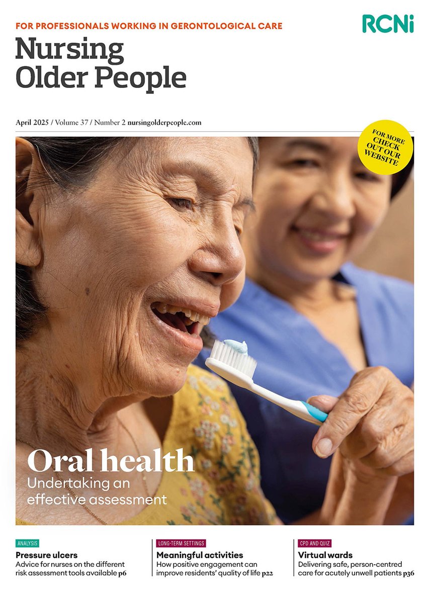 Lisa Berry (@rcni_lisa) on Twitter photo April issue of Nursing Older People is now available featuring our cover article on how to undertake an effective oral health assessment <a href="/ThusharaTh66527/">Thushara Thayaparan</a> <a href="/MiliDoshi7/">Mili Doshi</a> Lots more inside journals.rcni.com/toc/nop/37/2 April issue of Nursing Older People is now available featuring our cover article on how to undertake an effective oral health assessment <a href="/ThusharaTh66527/">Thushara Thayaparan</a> <a href="/MiliDoshi7/">Mili Doshi</a> Lots more inside journals.rcni.com/toc/nop/37/2