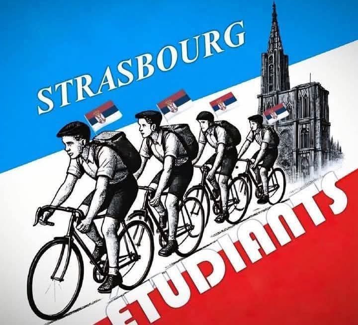 YvannaNJ's tweet image. Student’s Tour to Strasbourg! 🚴🚴🏼‍♀️🕊️⚖️ Novi Sad - Strasbourg, 3-17. April, 1296 km.
#fightfordemocracy #studentiblokade #StudentProtest #protests #Serbia #TuradoStrasbura