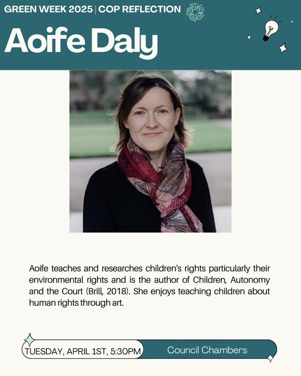 Youth Climate Justice (@youthclimatej) on Twitter photo As part of <a href="/UCC/">UCC Ireland</a> #GreenWeek2025, PI <a href="/ProfAoifeDaly/">Aoife Daly #ceasefirenow</a> will be moderating the annual COP reflection event, featuring UCC’s COP 29 delegation!
📍Council Chambers Room, UCC
🗓️ Tomorrow, 1st April 2025, 5:30pm
See you there! As part of <a href="/UCC/">UCC Ireland</a> #GreenWeek2025, PI <a href="/ProfAoifeDaly/">Aoife Daly #ceasefirenow</a> will be moderating the annual COP reflection event, featuring UCC’s COP 29 delegation!
📍Council Chambers Room, UCC
🗓️ Tomorrow, 1st April 2025, 5:30pm
See you there!