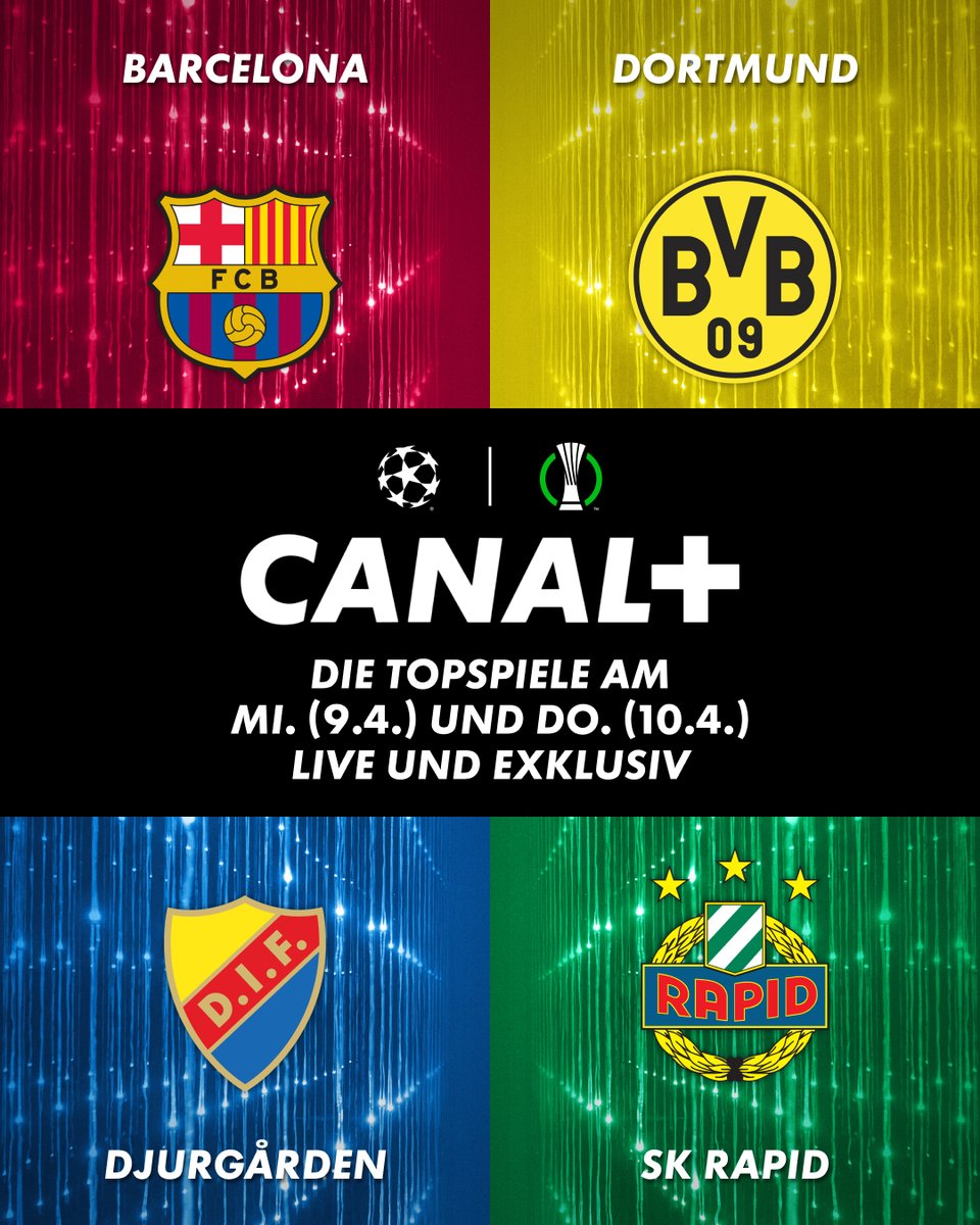 Das Viertelfinale rückt näher! ⚽ Wer wird sich durchsetzen? 🔥 

Die Topspiele siehst du live und exklusiv auf CANAL+! 📺

#UCL #UECL