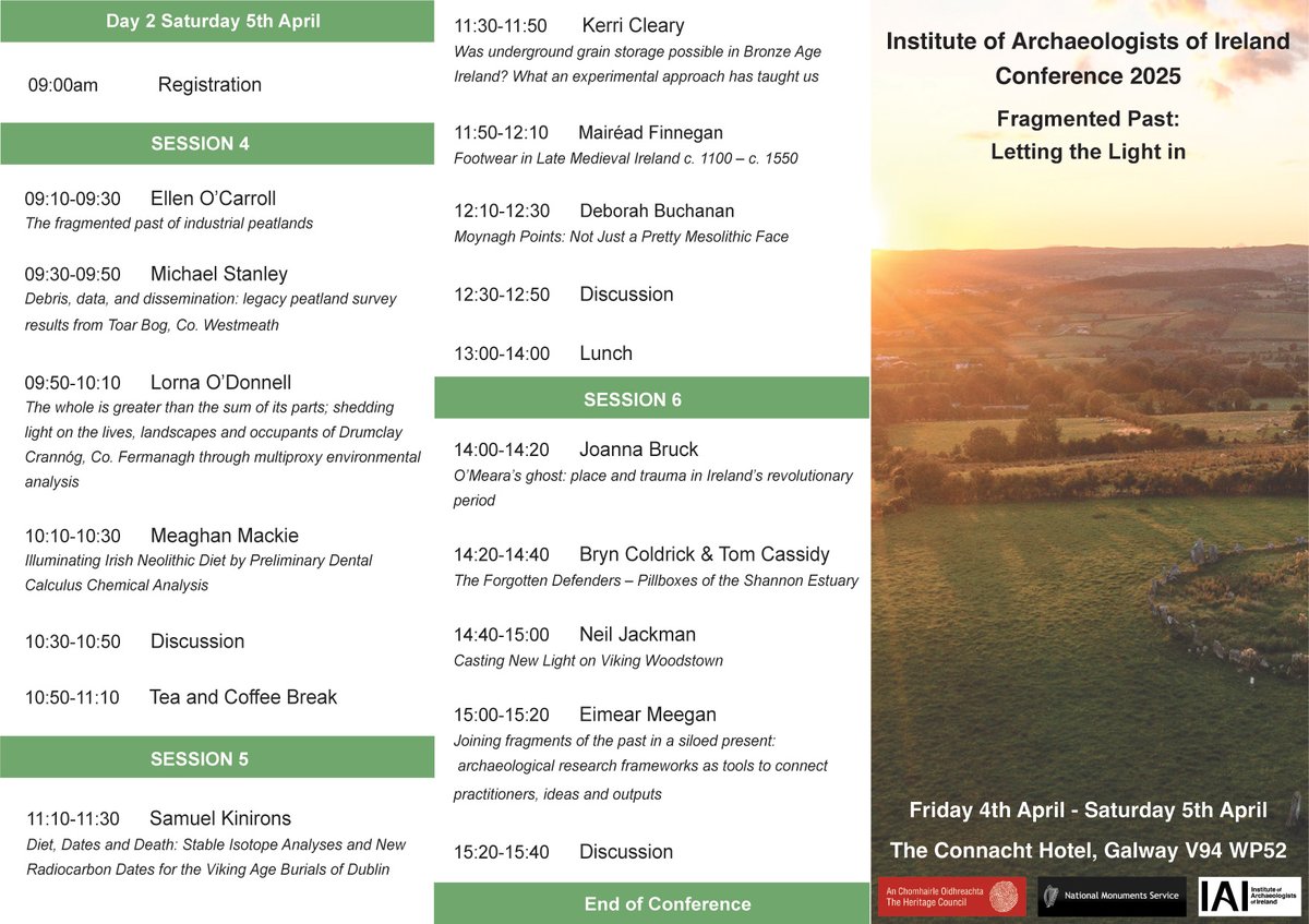 Our annual conference is THIS WEEKEND at the Connacht Hotel in Galway City! We have a great group of papers covering a wide range of topics–there's something to interest everyone. Spaces are limited, so get your ticket o now! Visit tinyurl.com/bpwjjn5h to secure your spot.