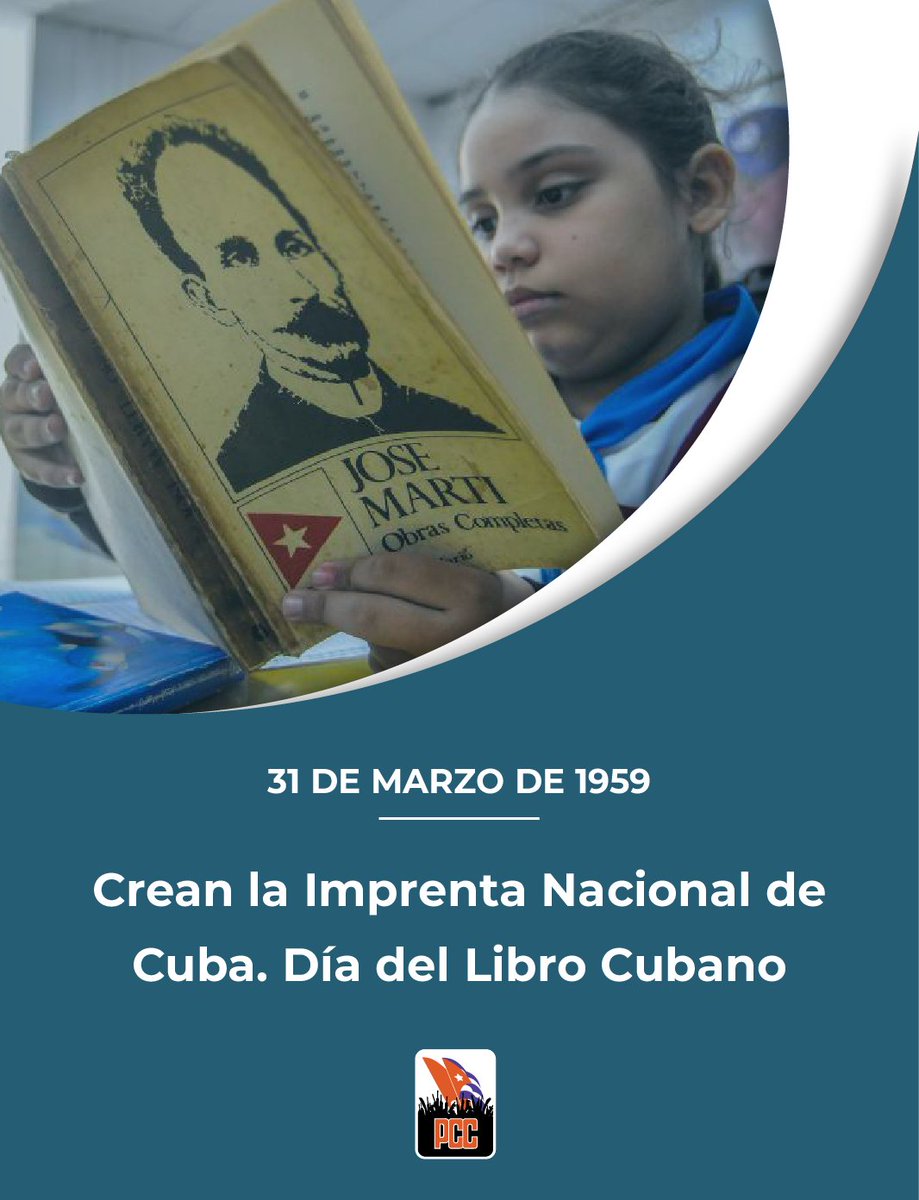 PartidoPCC's tweet photo. El primer libro que en ella se imprimió fue la obra cumbre "El ingenioso hidalgo Don Quijote de la Mancha", de Miguel de Cervantes. 

... nosotros no le decimos al pueblo: ¡cree! Le decimos: ¡lee!...

Precepto de #FidelPorSiempre que ha definido a la Revolución.

#CubaEsCultura https://t.co/trC2NiNht2
