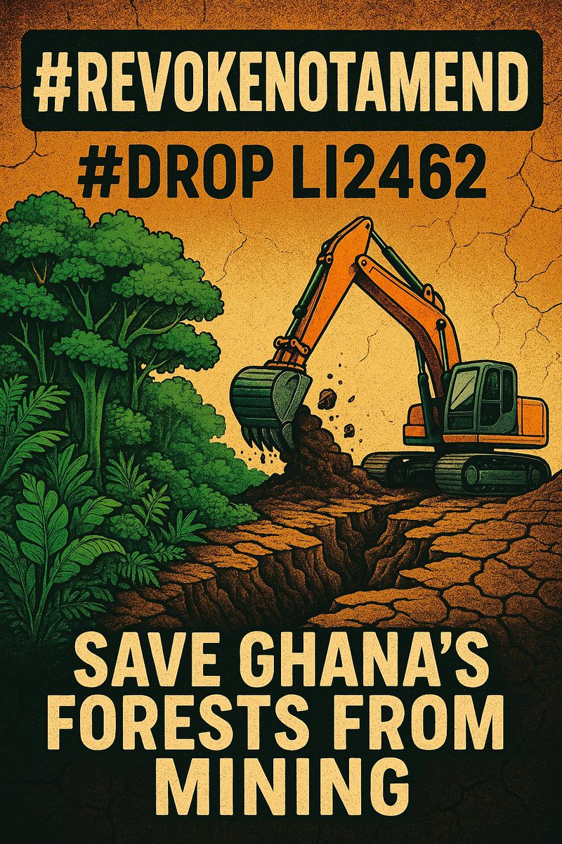 Nii Maama (@maama_nii) on Twitter photo Fulfill your campaign promise to revoke LI2462 HE <a href="/JDMahama/">John Dramani Mahama</a>. This move would safeguard 60% of forest reserves and pave the way for a brighter future for our nation, as opposed to amendments that only protect 10% of the forest reserves
#RevokeNotAmend
#DropLI2462
#StopGalamseyNow Fulfill your campaign promise to revoke LI2462 HE <a href="/JDMahama/">John Dramani Mahama</a>. This move would safeguard 60% of forest reserves and pave the way for a brighter future for our nation, as opposed to amendments that only protect 10% of the forest reserves
#RevokeNotAmend
#DropLI2462
#StopGalamseyNow