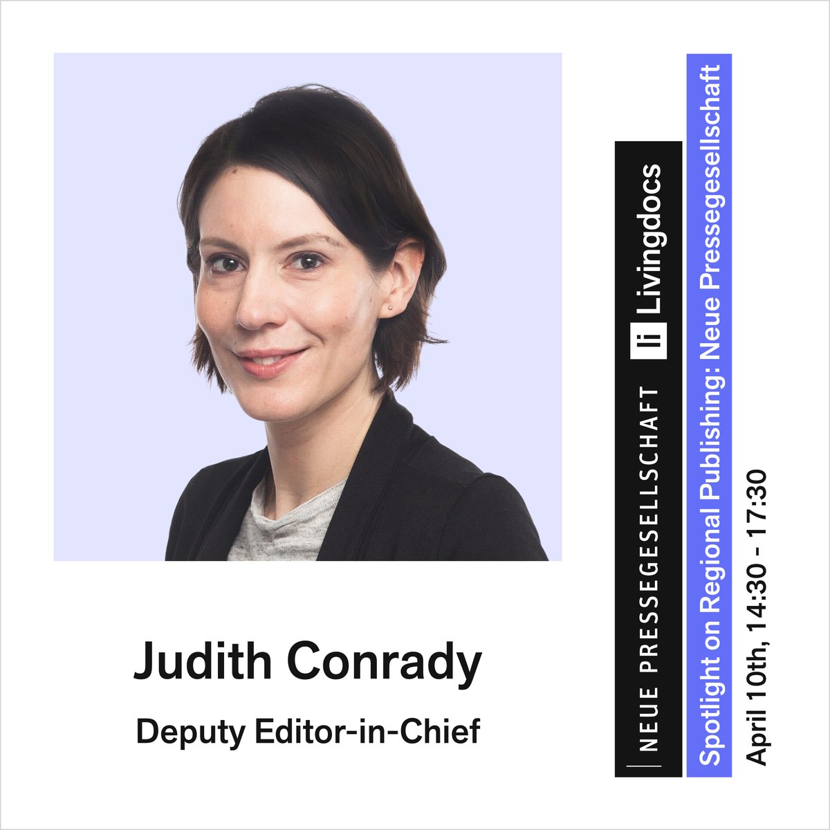 livingdocsIO's tweet image. Less than 2 weeks to go until our Spotlight Event! We are delighted to welcome Judith Conrady, Deputy Editor-in-Chief at #NPG as one of our featured speakers and to hear her insights on how to optimise regional publishing workflows: livingdocs.io/en/spotlight-r… #LivingdocsSpotlight