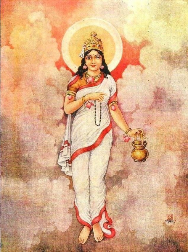 The second day of #Navratri is dedicated to Maa Bhramacharini,the second avatar of Maa Durga. She signifies love, loyalty ,wisdom and spirituality.
The colour of the day is yellow depicting freshness, clarity and positivity and sugar is offered to Maa. May Maa’s  grace bring