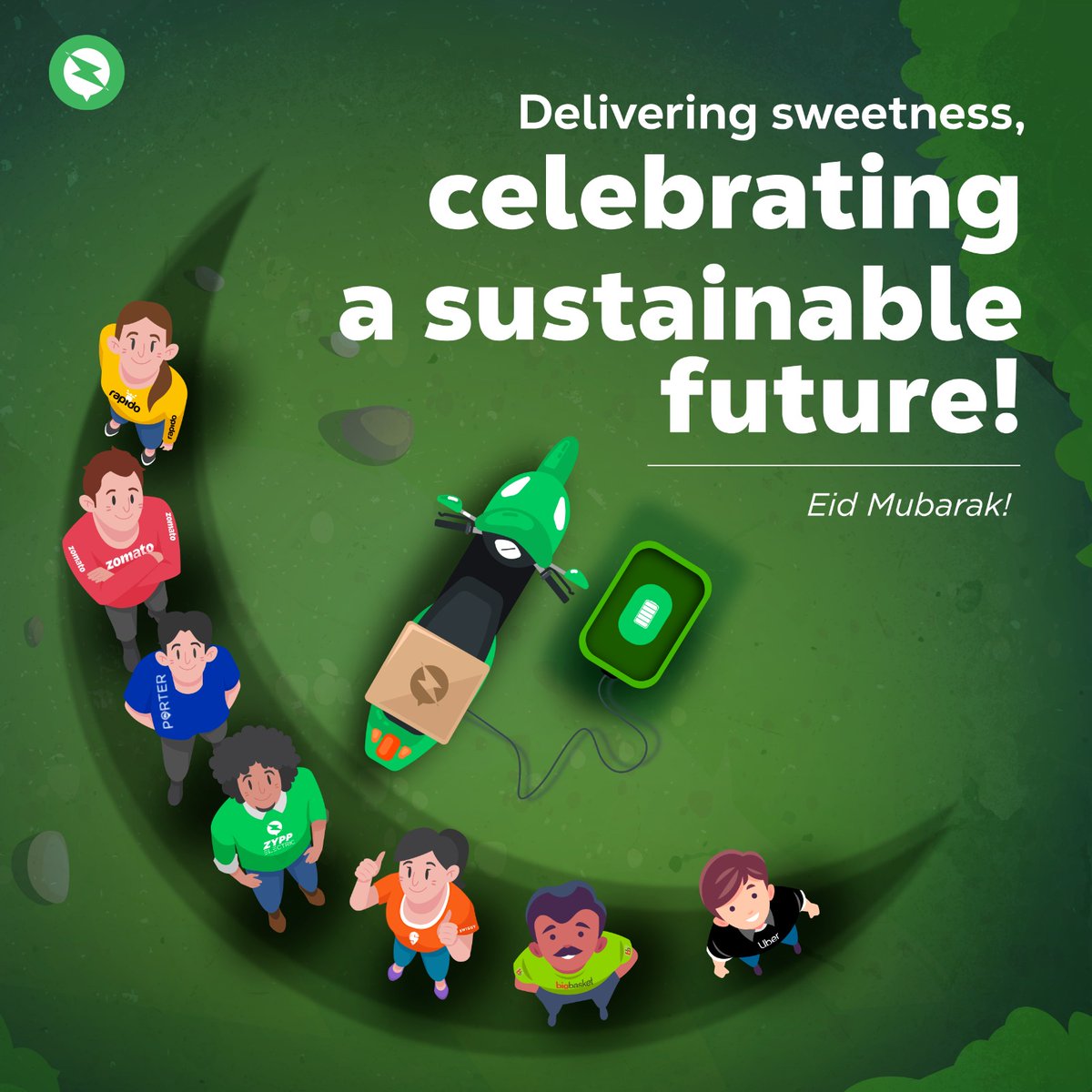 Eid is about togetherness, kindness. 🤝
Let’s celebrate with sustainability and smiles! 🌱
Eid Mubarak from Zypp Family! 🌙