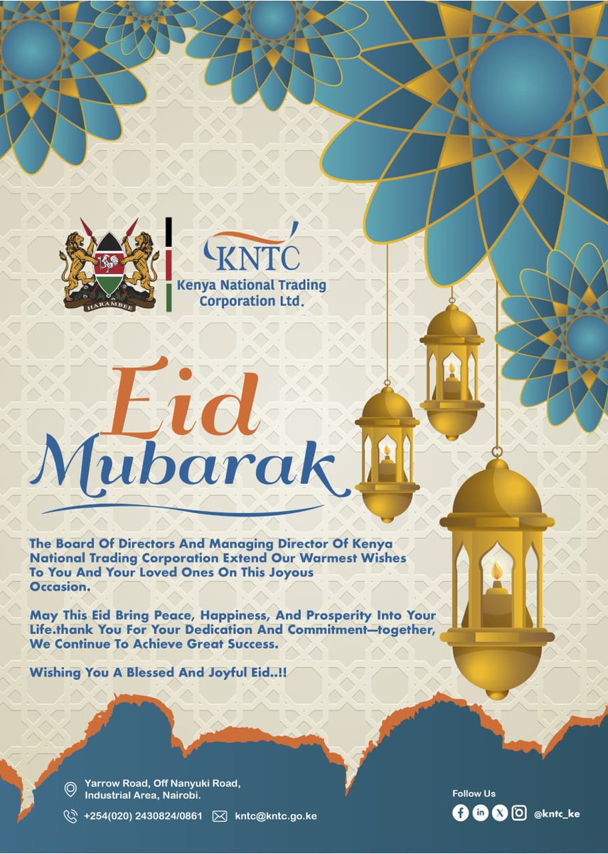 kntc_ke's tweet photo. Eid Mubarak to all our Muslim brothers and Sisters. Wishing you a truly special celebration. https://t.co/ePMAOrtGTX