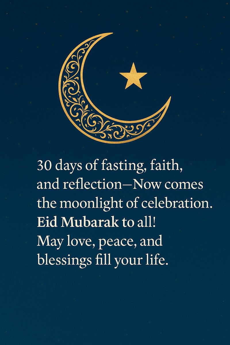 theomprakashjee's tweet photo. After a month of devotion and self-discipline, Eid marks a time of togetherness and gratitude.
Wishing you and your loved ones a joyful and peaceful Eid.

#EidMubarak #Eid2025 #EidUlFitr #FestivalOfLove #TogetherOnEid https://t.co/3WVKINE1PW