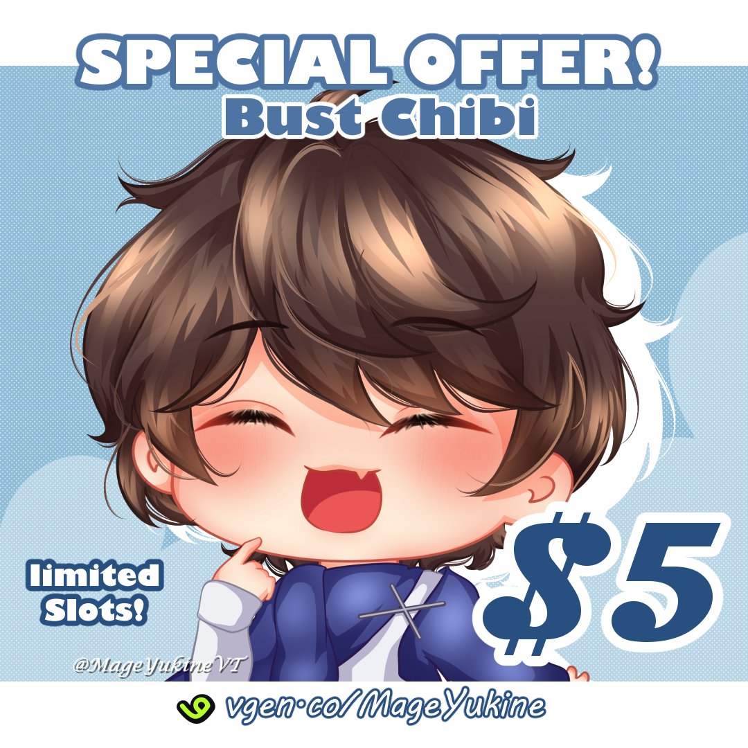CHIBI BUST PROMO!! ── .✦
⤷ vgen.co/MageYukine

#artmoots #art #vgen #comms