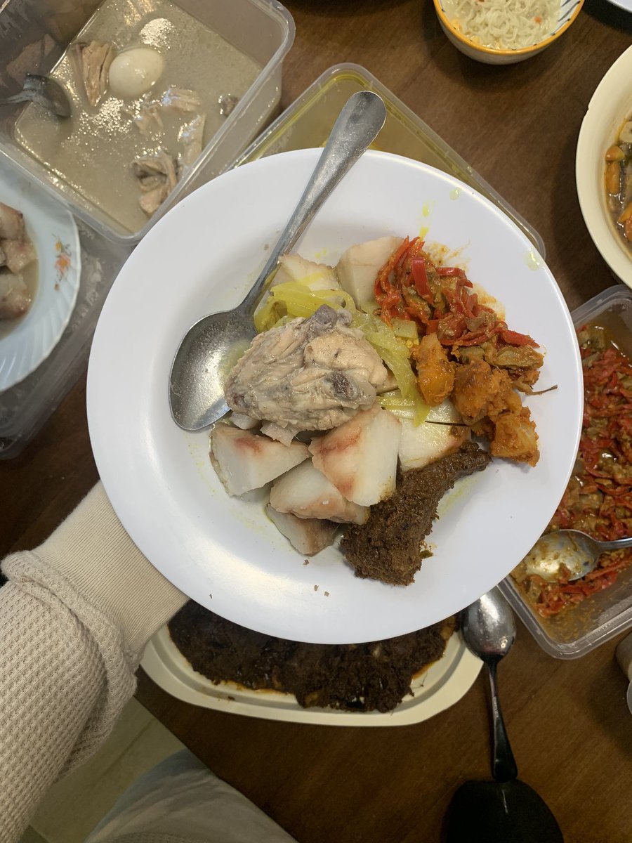 Ketupat opor sambal ati sambal kentang rendang for this year