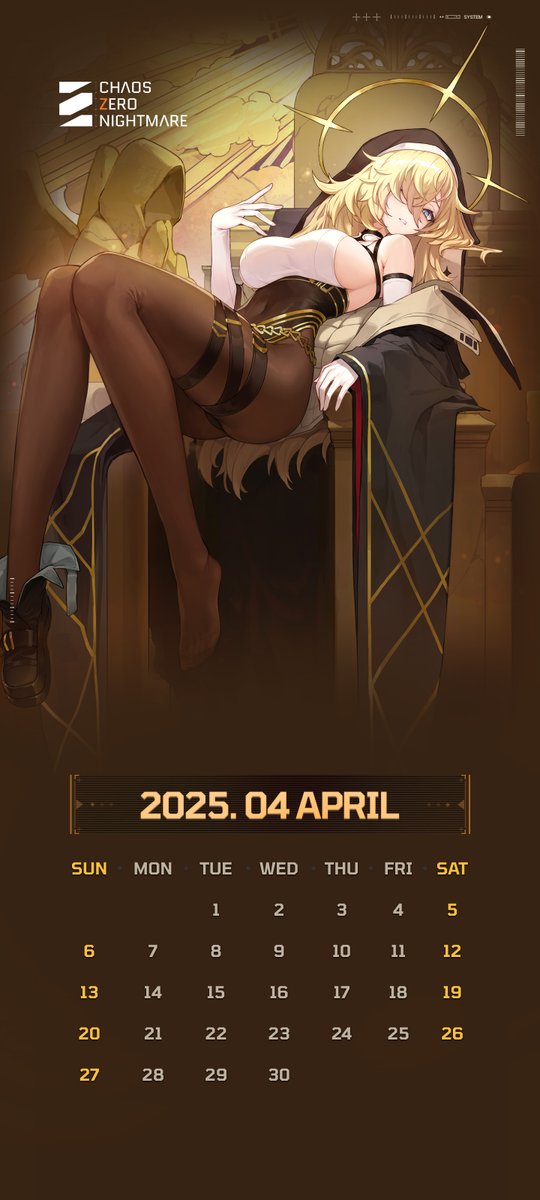 ◤April #Calendar #Wallpaper◢

[Orlea]
Honestly, fighting is too much of a hassle... I don't want to do anything. Mmm... But I guess I have no choice since I'm just that strong, hehe.

#CHAOSZERONIGHTMARE #CZN #ChaosZeroNightmare