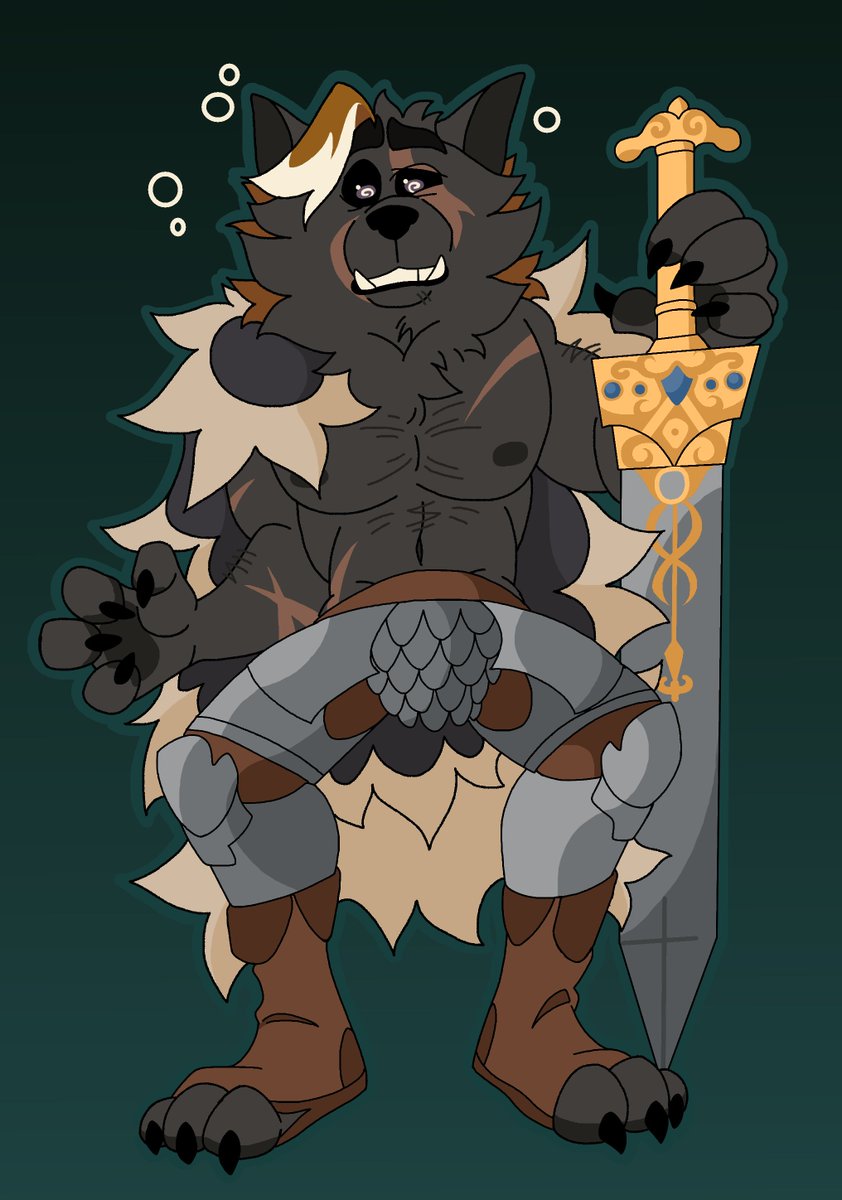 EthcatTF's tweet image. Finally convinced Blaidd to let me try on his armor... 🐺
