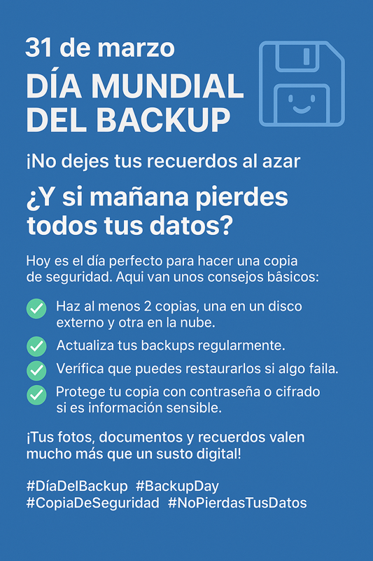 SusurroDigital's tweet photo. Día mundial del Backup #DíaDelBackup #WorldBackupDay #SanBenjamín #HazUnBackup #NoSeasMártir #CopiaDeSeguridad #BackupTime #ProtegeTusDatos #BackupCreativo #TechConHumor https://t.co/BOy6tdPDLF
