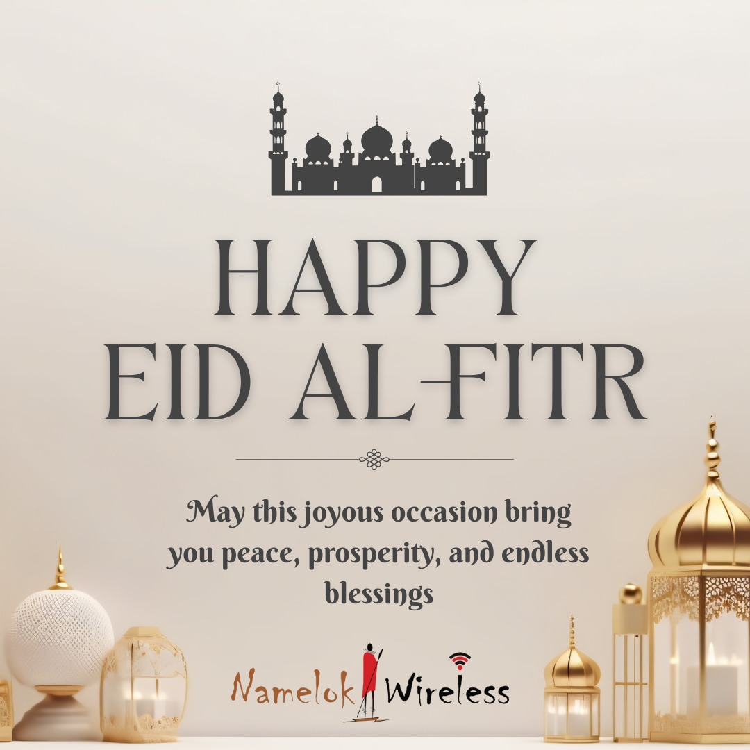 namelokwireless's tweet photo. Happy Eid ul-Fitr from Namelok Wireless! May this special day bring joy, unity, and blessings to you and your loved ones. 

#EidMubarak #ConnectingCommunities https://t.co/md00alzUiR