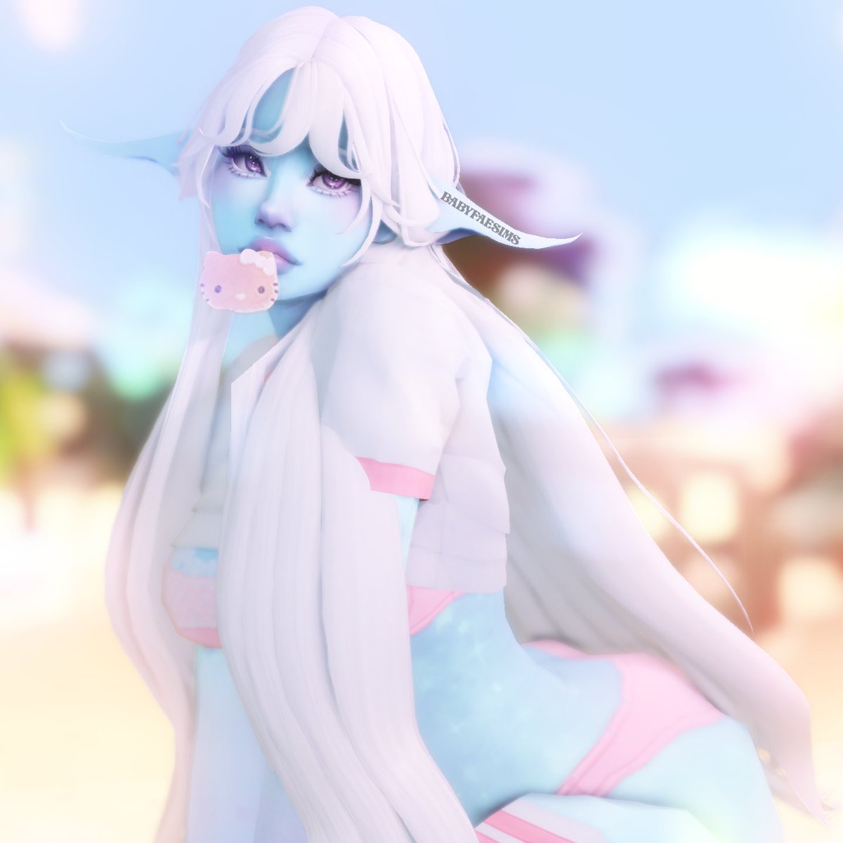 babyfaesims's tweet image. sim I made inspired by @HotaSen art!!