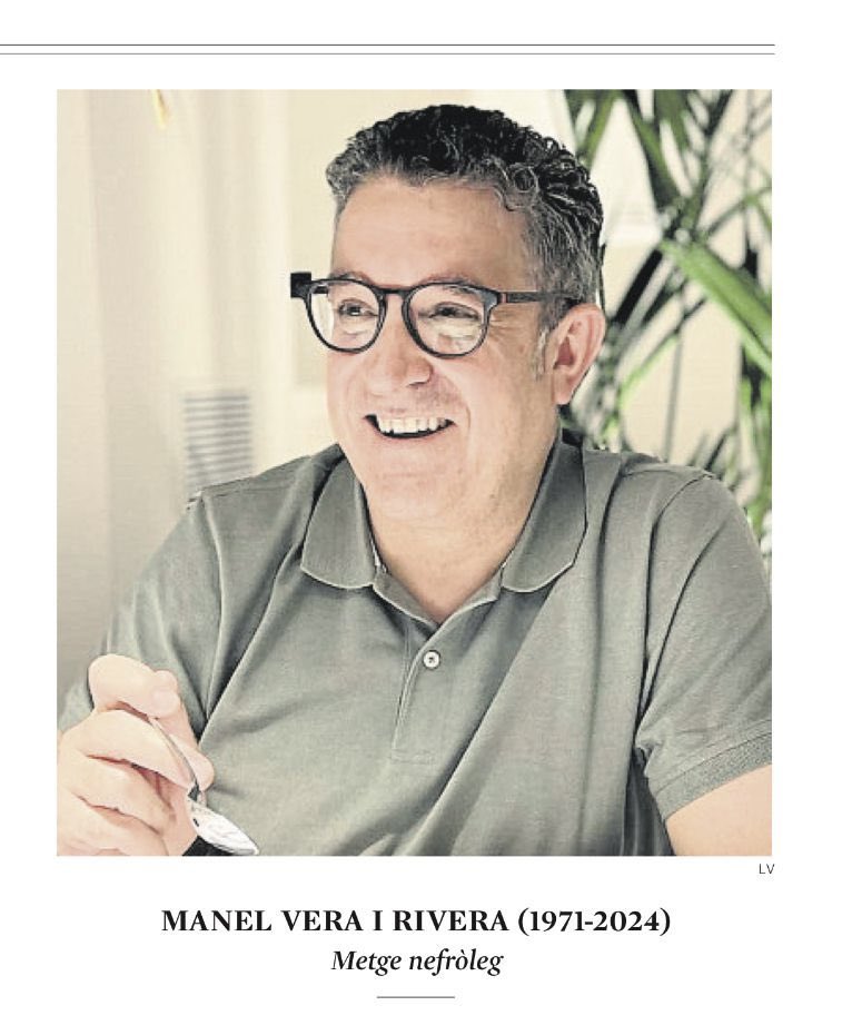 Josep M. Campistol (@jmcampis) on Twitter photo Avui fa un any que ens va deixar el Dr. Manel Vera. Amic i nefròleg de l’<a href="/hospitalclinic/">Hospital Clínic</a>, vas deixar un buit impossible d’omplir. La família, amics i companys et trobem moltíssim a faltar. Descansa en pau, Manel. Avui fa un any que ens va deixar el Dr. Manel Vera. Amic i nefròleg de l’<a href="/hospitalclinic/">Hospital Clínic</a>, vas deixar un buit impossible d’omplir. La família, amics i companys et trobem moltíssim a faltar. Descansa en pau, Manel.