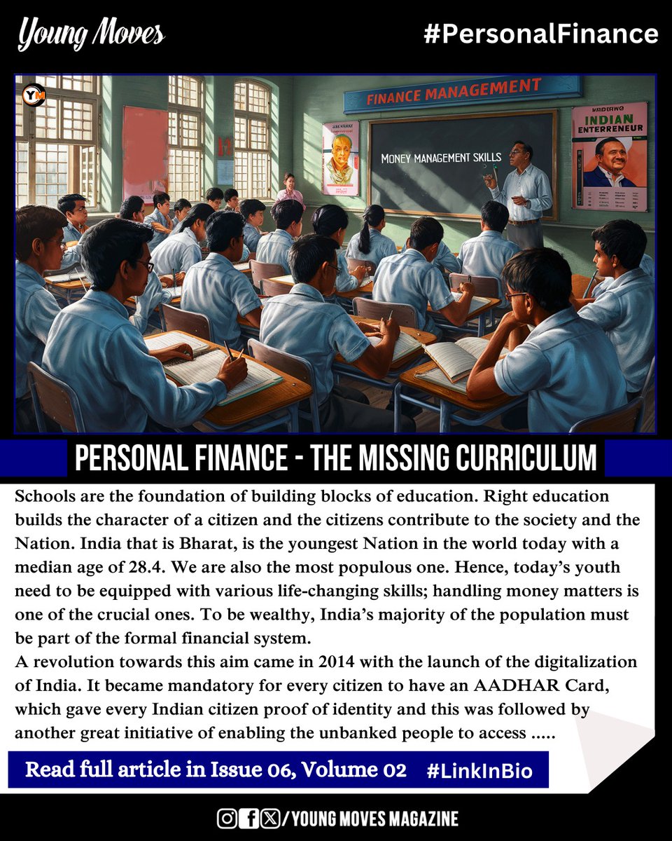 IndiaThinkForum's tweet photo. Personal Finance-The Missing Curriculum
This is an exerpt from Issue 06, Volume 02 of Young Moves Magazine.
Read the full Article: https://t.co/yBaFXyyay4
Donate to support: https://t.co/e9uy3qMpAA
#moneymanagementtips #Finance #economy #personalfinance
#MondayMotivation Banks https://t.co/teHb84H7xA