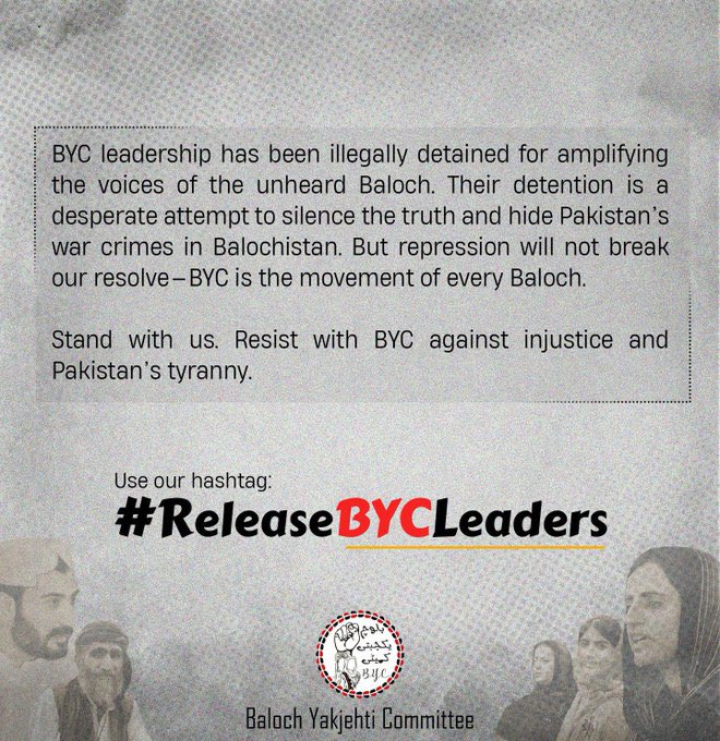 SabihaBaloch_'s tweet photo. آج پانچ منٹ کے لیے غور و فکر کریں اگر بی وائی سی کے رہنما اور بلوچستان کے دیگر فرزند، جو عرصہ دراز سے ظلم و جبر کے خلاف آواز بلند کر رہے ہیں، نہ ہوتے، تو ہمیں دیہاتوں،میدانوں،پہاڑوں اورگلی کوچوں میں مار کر “دہشت گرد” کا ٹھپہ لگا دیا جاتا، اور کوئی بھی ہماری داستان سننے اور سنانے والا نہ ہوتا۔ درحقیقت، بلوچستان کا مسئلہ ہی یہی ظلم و جبر کی داستان ہے، جو ہم ہر جگہ پہنچا رہے ہیں۔

دوسری طرف، ذرا سوچیں میری ساتھی ماہ رنگ، سمی، شاہ جی، بیبگر اور دیگر ذمہ داران، جنہیں دنیا جانتی اور پہچانتی ہے کہ وہ امن کے لیے نکلے ہیں، اُنہیں بھی دہشت گردی کے بین الاقوامی بیانیے سے جوڑنے کی ناکام کوشش کی جا رہی ہے۔ وہ لوگ اپنے عوام کو بے وقوف بنا رہے ہیں کہ “ہم نے دہشت گردوں کے سہولت کاروں کو گرفتار کیا ہے” حیرت کی بات ہے کہ(بلوچستان کے باہر) کچھ لوگ ان باتوں پر یقین کر لیتے ہیں۔

ذرا سوچیں، اگر ہمارے ساتھی اور بی وائی سی نہ ہوتے، تو بلوچستان میں اس سے بھی زیادہ ریاستی دہشت کا بازار گرم ہو چکا ہوتا۔ کیونکہ ریاست کو اصل مسئلہ یہ ہے کہ جب وہ ظلم و جبر کر رہی ہو، تو کوئی نہ ہو جو دنیا کو اس ظلم سے آگاہ کرے
ریاست کو ہمارا واضح پیغام ہے ہم اپنی آواز بلند کرتے رہیں گے۔ جب تک تم ظلم کرتے رہو گے، ہم تمہارا ظلم دنیا کے سامنے بے نقاب کرتے رہیں گے۔

#ReleaseBYCLeaders
#StopBalochGenocide