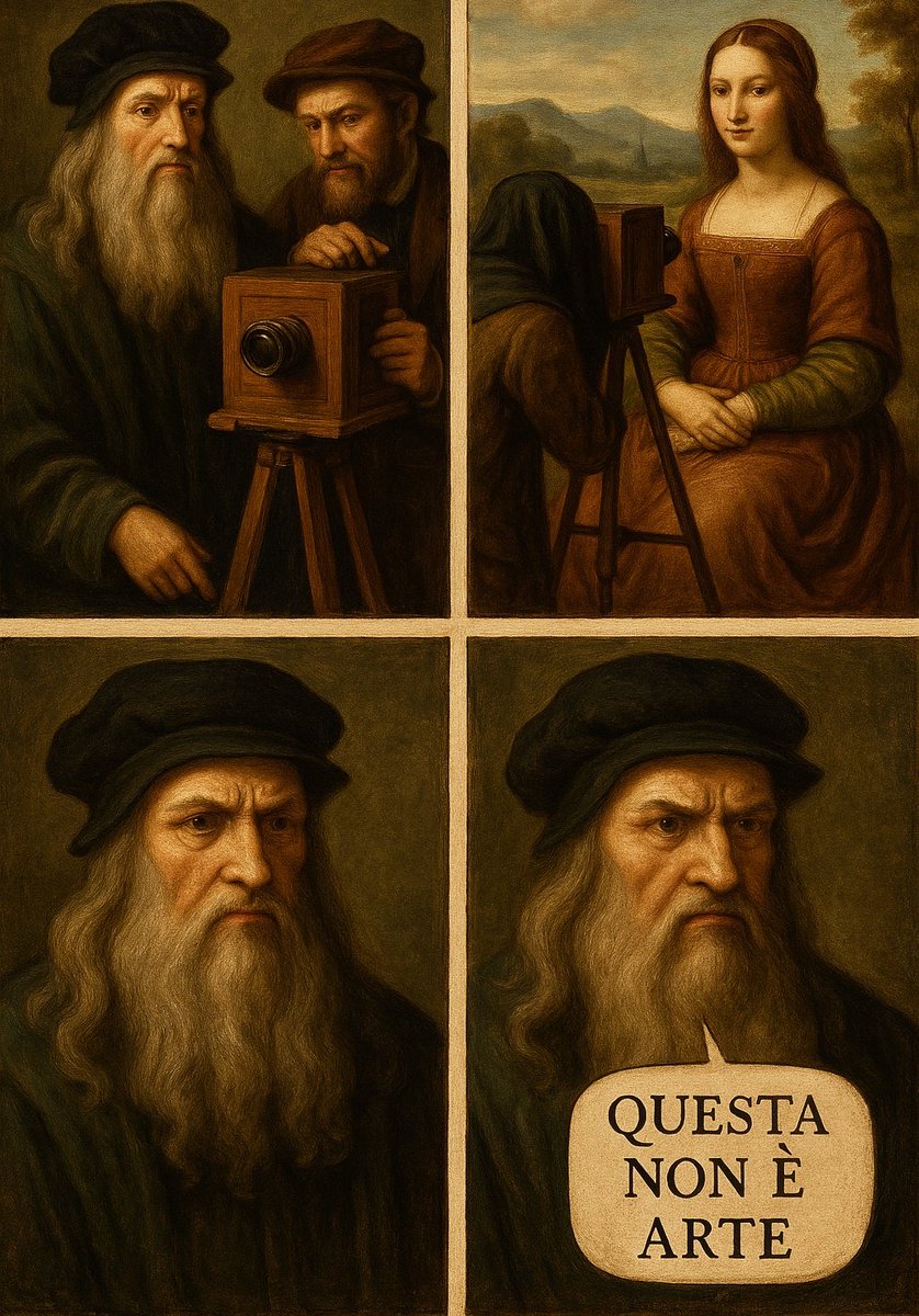 MaschinenHirnKI's tweet image. Das hat uns 3 Minuten gekostet.

Auch wenn das natürlich keine Kunst ist, können wir davon ausgehen, dass in absehbarer Zeit 80% aller Zeichner, Grafiker, 3D Modellierer, Architekten, Maler, Werbeagenturlern und Karikaturisten erserzt werden...