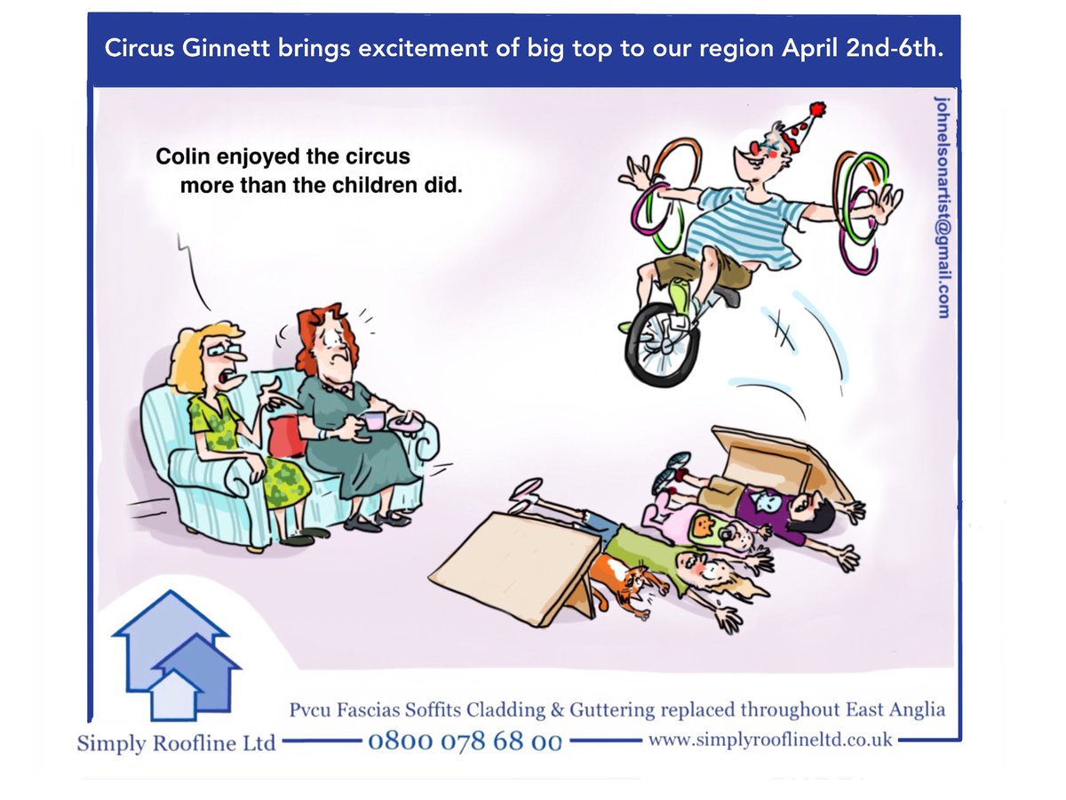 This weeks <a href="/fenlandcit/">Fenland Citizen</a> cartoon. <a href="/SimplyRoofline/">Jason</a> #circus #johnelsonartist