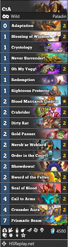 MeSoHahny's tweet photo. Late wild legend again with CtA Paladin. Farms Libram and a good portion of the meta. https://t.co/N4fxh8BMhz
