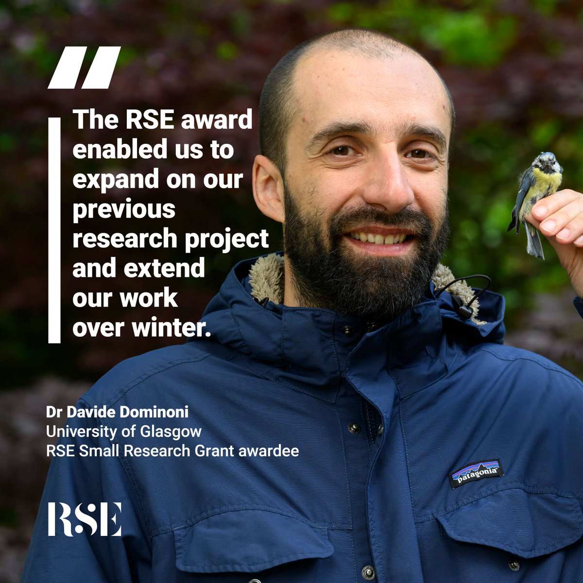 Royal Society of Edinburgh (@royalsoced) on Twitter photo 📢APPLY NOW: RSE Small Research Grants support research projects across all disciplines.
With his award, Dr Dominoni at the <a href="/UofGlasgow/">University of Glasgow</a> explored how urban environments and diets impact Blue Tit fitness and reproduction: rse.org.uk/are-cities-eco…
💸 £5K | 📅 12 months | ⏰ 9 April 📢APPLY NOW: RSE Small Research Grants support research projects across all disciplines.
With his award, Dr Dominoni at the <a href="/UofGlasgow/">University of Glasgow</a> explored how urban environments and diets impact Blue Tit fitness and reproduction: rse.org.uk/are-cities-eco…
💸 £5K | 📅 12 months | ⏰ 9 April