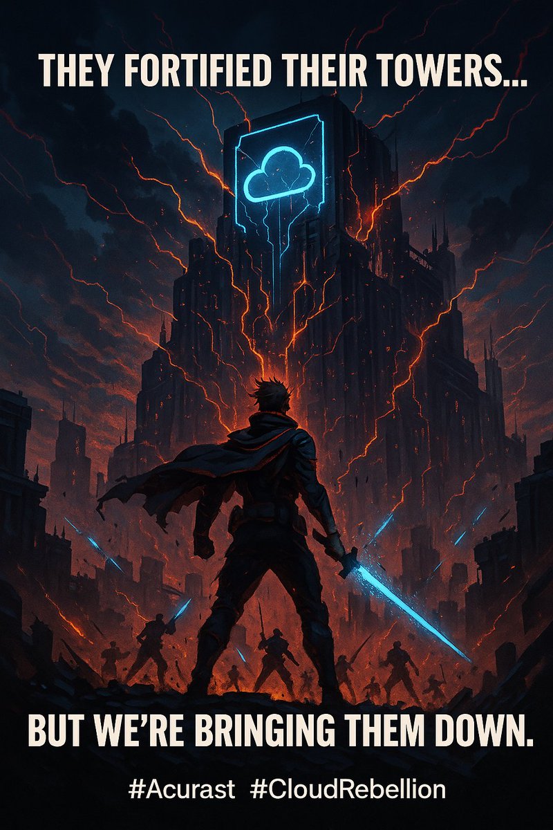 REXtheeTREX's tweet photo. "The Final Stand of Centralization" "They Fortified Their Towers… But We’re Bringing Them Down." #Acurast #CloudRebellion #TheFinalStand #depin #acurast #phonefarm @Acurast https://t.co/mKF1VGZXOO https://t.co/OVmDDRqva8