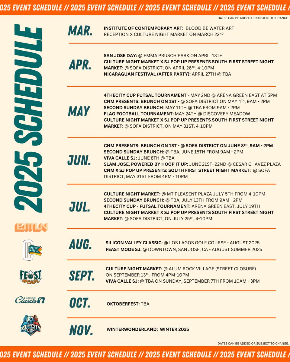 2025 schedule thus far 🔥