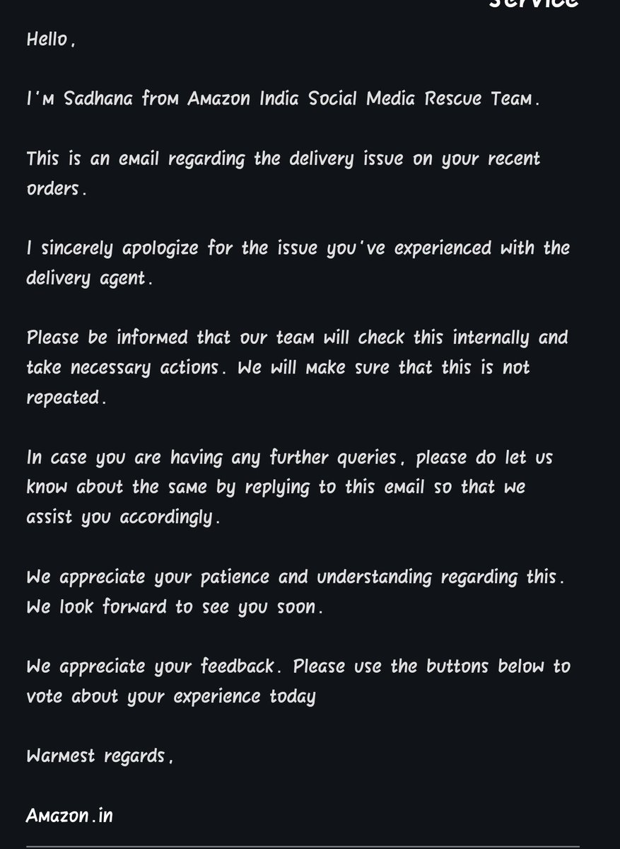 saaraunsh's tweet image. I did! The same standard template BS reply. No action taken. No ETA. No updates. No accountability. No responsibility. No customer service.
#fraudbyAmazon #scambyAmazon