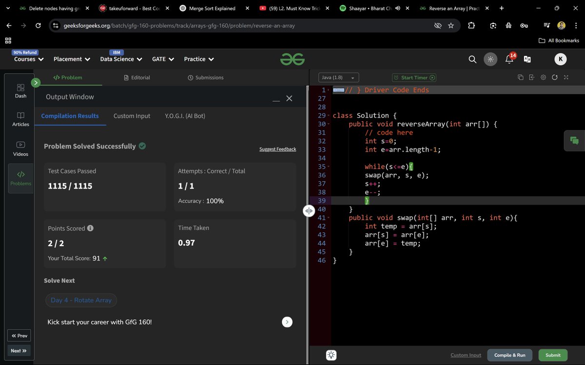 k_krishan_'s tweet photo. Day 2 of #gfg160Started my #geekstreak2025 by solving my first problem in the GFG 160 challenge! Small wins add up. 160 days sounds long, but one problem a day? That’s progress. Let’s see where this streak goes on to Day 3! #gfg160 #geekstreak2025 #100DaysOfCode #codingjourney https://t.co/VA7gFOqxzH