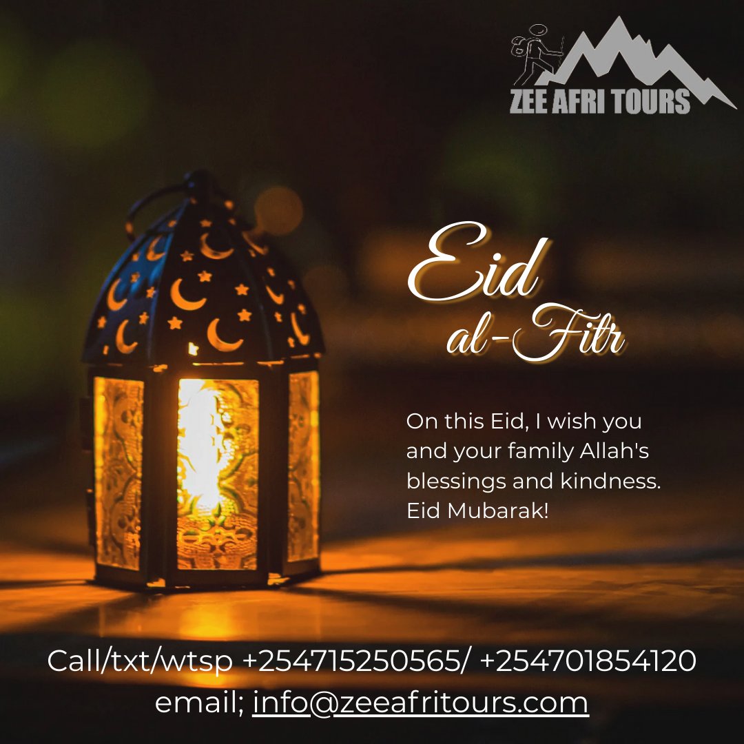 toniee_vexiee's tweet image. Zee Afri Tours wishes you and your loved ones a joyful and blessed Eid al-Fitr. May this special occasion bring peace, happiness, and prosperity to your home. Thank you for being part of our journey, and we look forward to creating more memorable travel experiences with you.