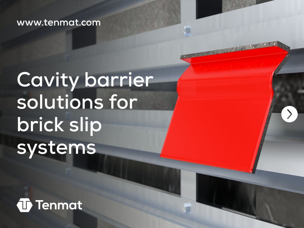 The Tenmat cavity barrier solution for brick slip systems utilises low profile intumescent rail pads in conjunction with VFB barriers for optimum fire stopping performance. 

Find out more: shorturl.at/qPquR

#Building #Construction #architects
