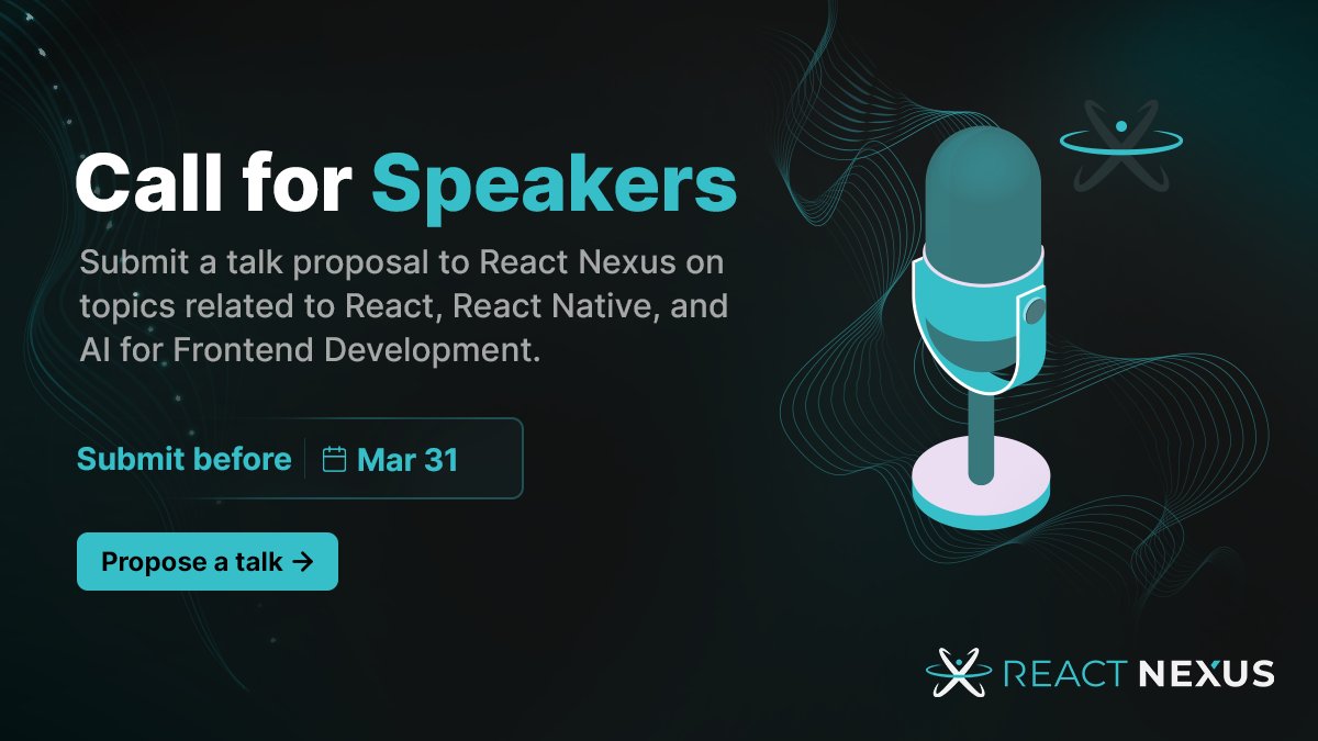 ReactNexus's tweet image. 🚨 Today is the final day to submit your talk to React Nexus.
Got insights on React, React Native, or AI for Frontend Development? Don't miss this opportunity to share your expertise on stage!
Submit now! 🚀
reactnexus.com/#cfp