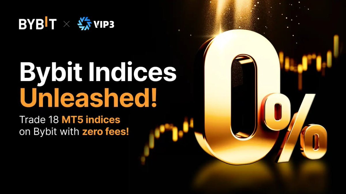 😮 Bybit x VIP3 Event: Indices Trading Unleashed – Zero Fees!

📅 Event Period: Now – Apr 12, 2025, 9 PM UTC

👉 Start trading: bybit.global/future-activit…

During the event, users trading the following indices pairs on MT5 will enjoy zero trading fees:

DJ30, NAS100, CHINA50, SP500,