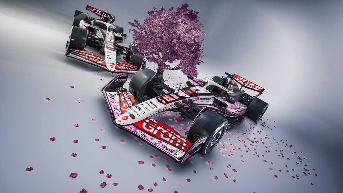HaasF1Team's tweet image. In full bloom for the #JapaneseGP 🌸🇯🇵

Taking a closer look at our sakura celebration VF-25 livery 🤩

#HaasF1 #F1