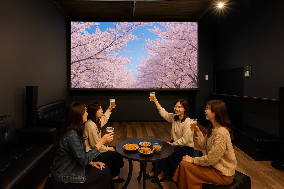 active_theater's tweet photo. 今年はアクティブシアター片町店の
140インチの巨大スクリーンで
大迫力のインドア花見はいかが🌸 https://t.co/R90WzVSyBf
