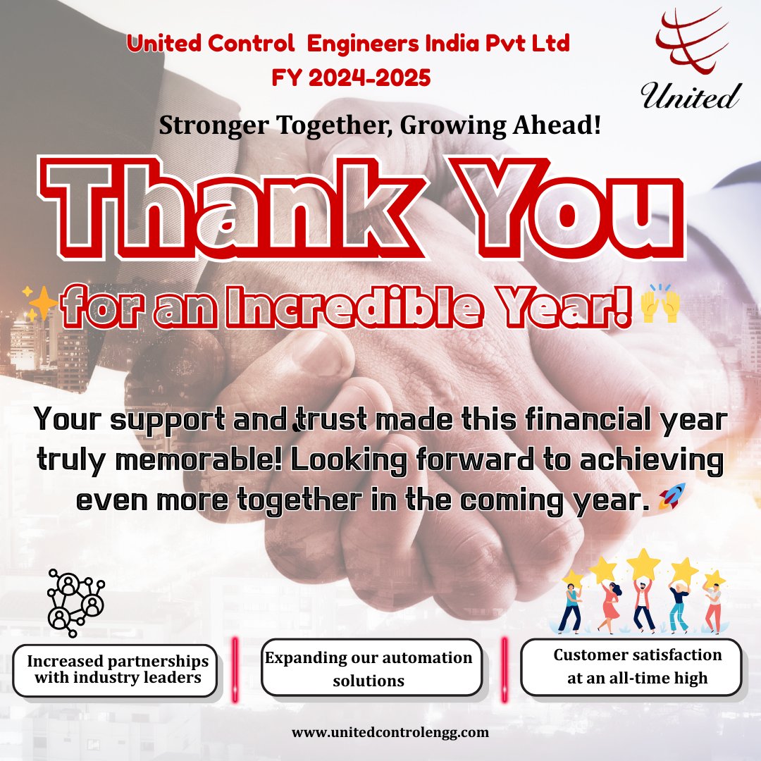 UCEIPL's tweet image. 🙏 As we close this financial year, a big THANK YOU to our customers &amp;amp; partners for your trust &amp;amp; support! 🤝 Excited to continue this journey together in the year ahead. 🚀 #ThankYou #FinancialYearEnd #UnitedControl #fy2024 #fy2025 #yearend #financialyearend