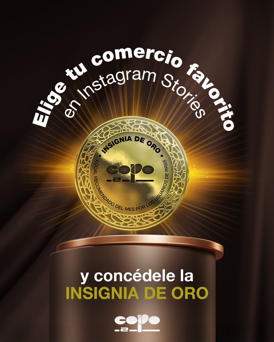 Y este mes, ¿A qué comercio le concederías la insignia de oro?
¿Cuál es el que te invita a entrar una y otra vez?
¿Votamos?
¡Te esperamos en nuestros stories!🏅

#TanNuestro #copo #parquecomercialcopo #almerimar #elejido #ocio #compras #restauración