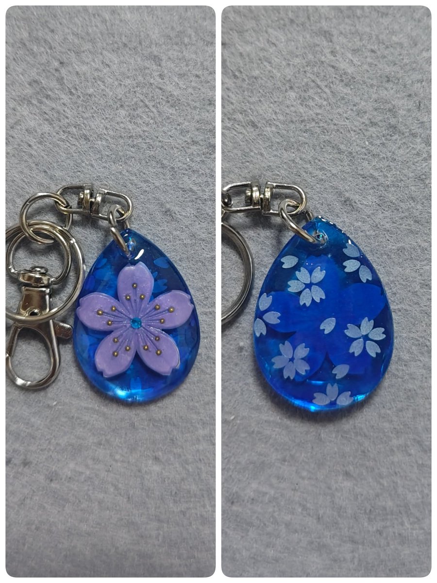 サファイアの中に不思議な桜を✨
裏側に咲かせた桜も美しい花弁をヒラヒラと🌸