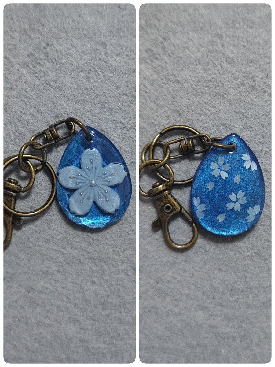 メタリックブルーに青桜✨
クリアなブルーとは雰囲気が違って刻印を施したような感じになります🌸