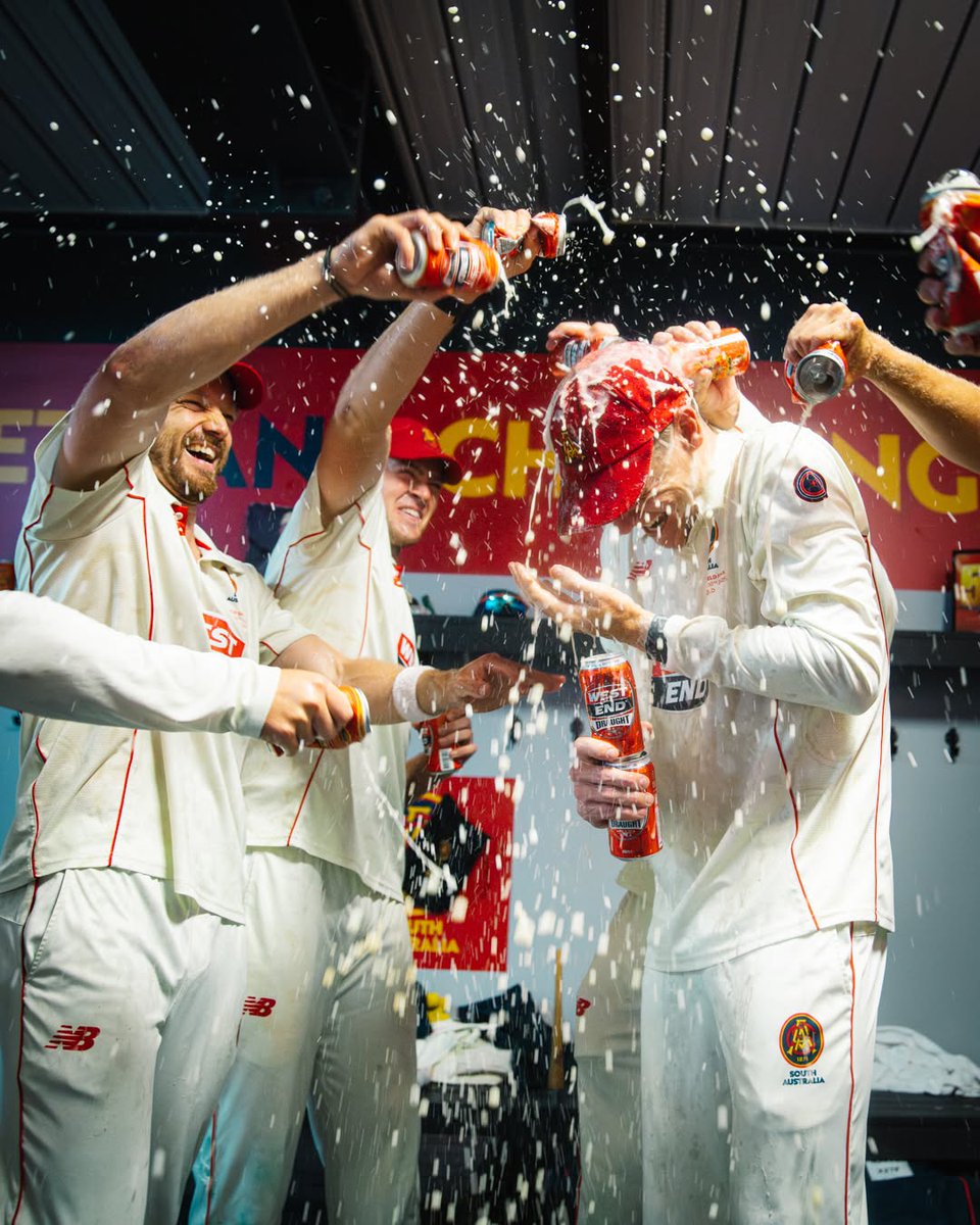 "F*** that makes me happy!"

Thought the Sheffield Shield didn't mean that much in modern cricket? Think again.

Interstate rivals admitted watching with envy as South Australia's party extended into the work week >> bit.ly/4ccbvxS