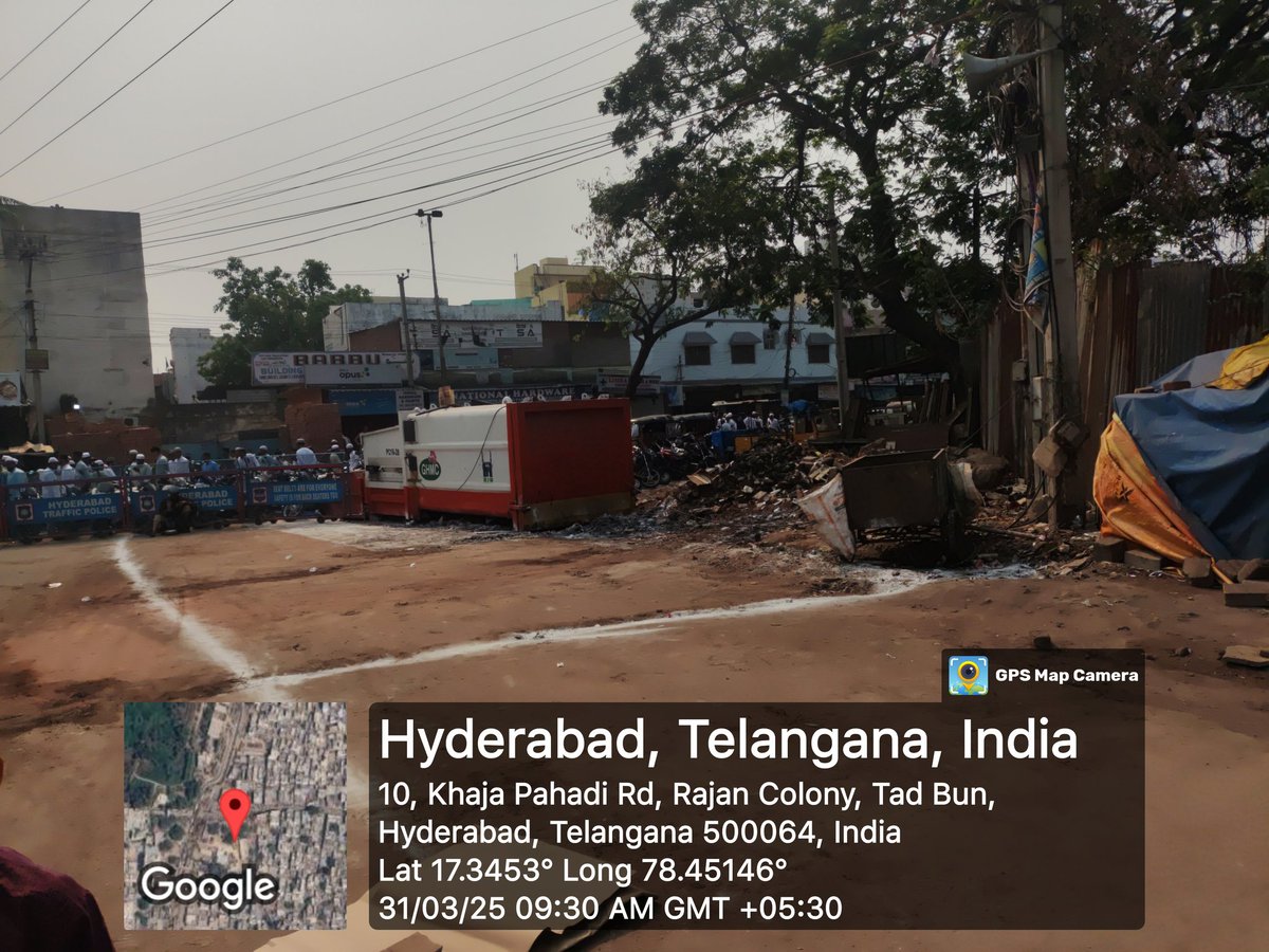 Tweet:

"Even on Eid, GHMC has neglected proper sanitation near the garbage compactor at Eidgah. Instead of using bleaching powder, only lining powder was applied, which is ineffective. Urgent action needed for hygiene! <a href="/GHMCOnline/">GHMC</a> <a href="/CommissionrGHMC/">Commissioner GHMC</a>   #Sanitation"<a href="/asadowaisi/">Asaduddin Owaisi</a>